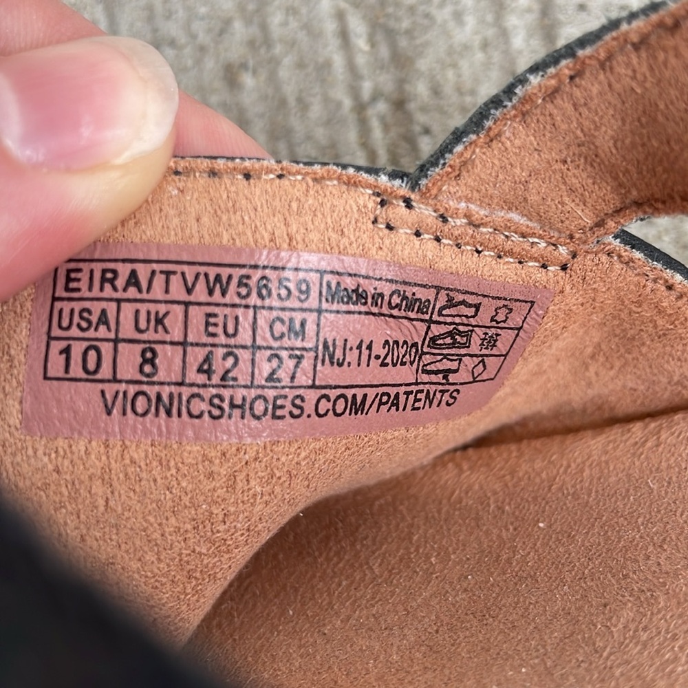 Vionic Eira Leather Backstrap Sandals Black Leopa… - image 4